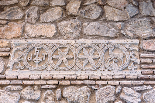 Medieval exterior architectural detail in Toledo, Spain