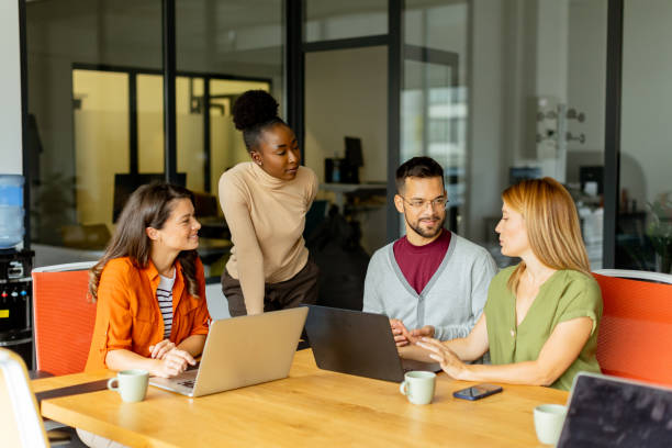 istock Young multiethnic startup team working in the modern office 1816328652