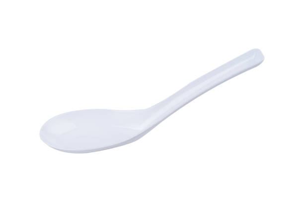 istock Recycled plastic spoon isolated on white background. 1816341622