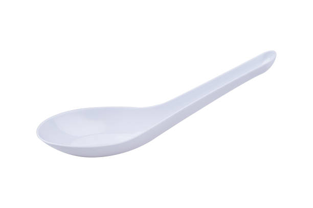 istock Recycled plastic spoon isolated on white background. 1816342130