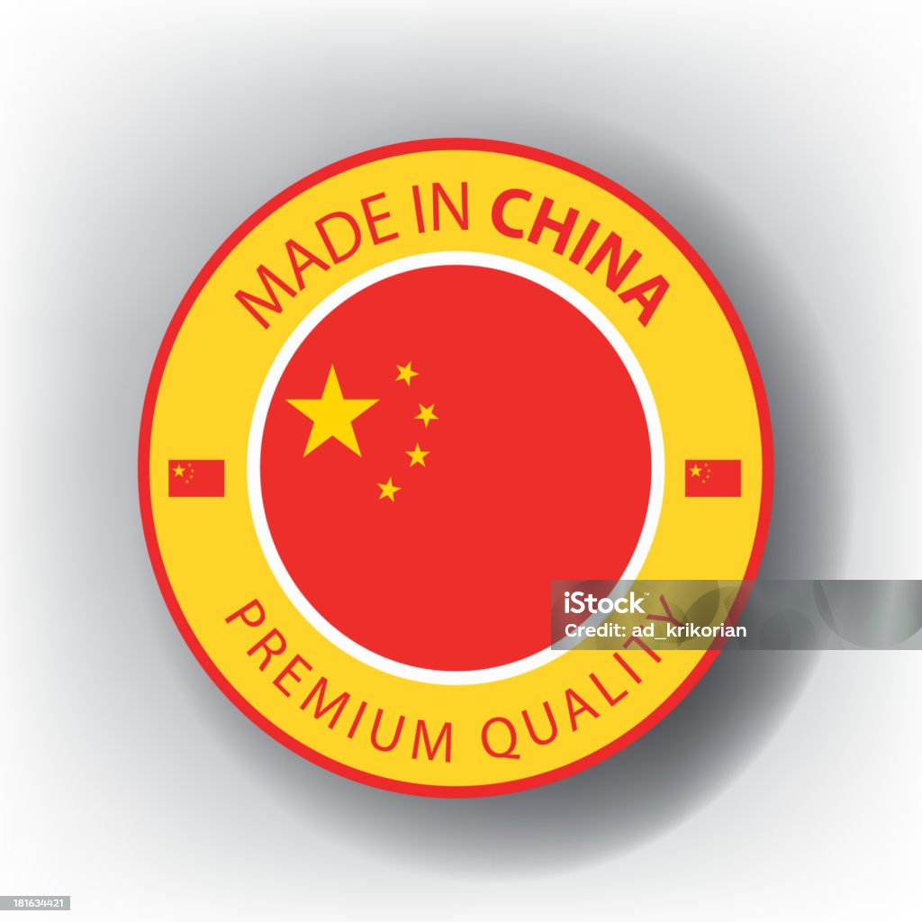 Made in CHINA, bandeira chinesa Colônia,, (Vector) - Vetor de Bandeira royalty-free