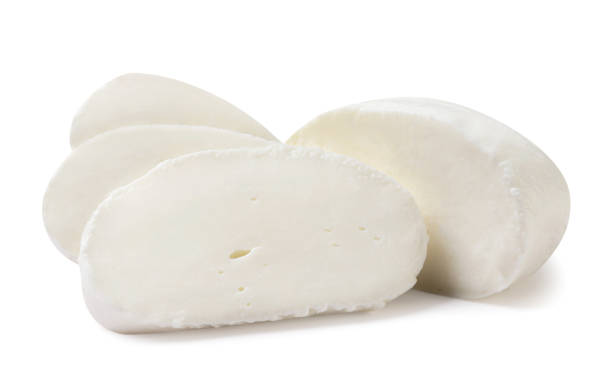 istock Mozzarella cheese cut into pieces on a white background. Isolated 1816365736
