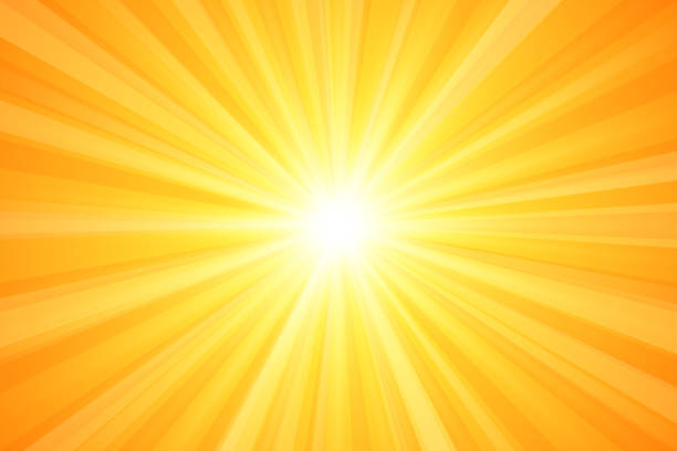 100+ Sun Radiating Heat On A Yellow Background Stock Illustrations ...