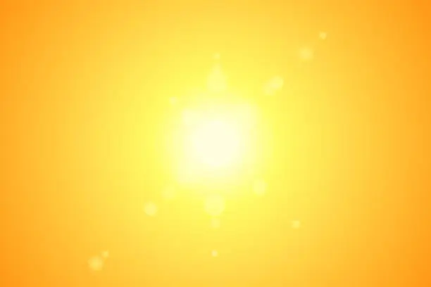 Vector illustration of Sun in yellow sky