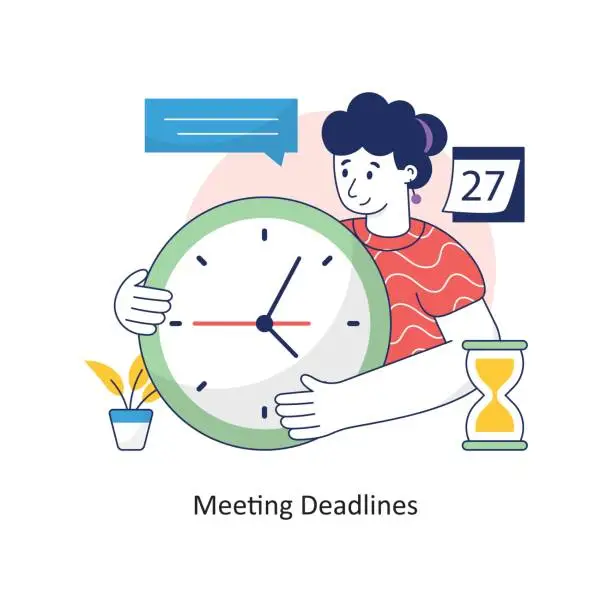 Vector illustration of Meeting Deadlines vector Colorful Design illustration. Symbol on White background EPS 10 File