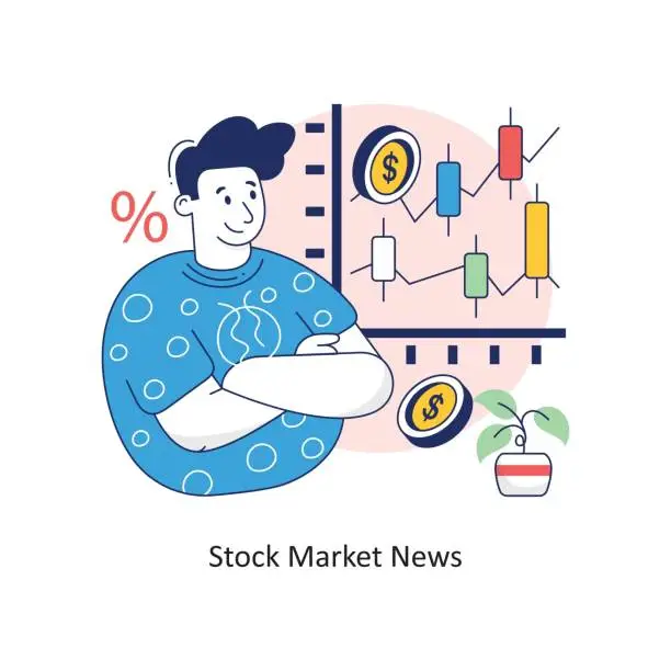 Vector illustration of Stock Market News vector Colorful Design illustration. Symbol on White background EPS 10 File