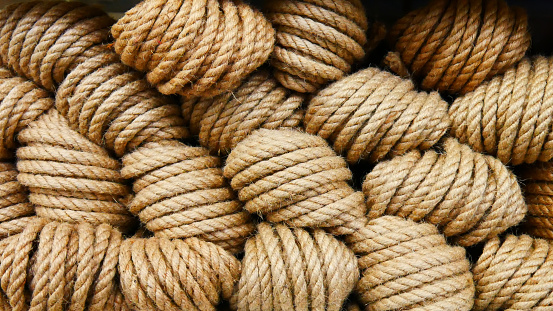 Close-up of any beautiful rope skeins
