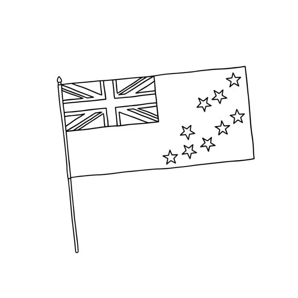 Vector illustration of Flag of Tuvalu.