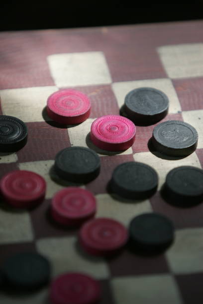 istock close up of vintage checker board game 1816409502