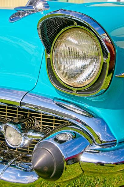 istock Vintage Car Engine Compartment Vents and Headlights 1816420233