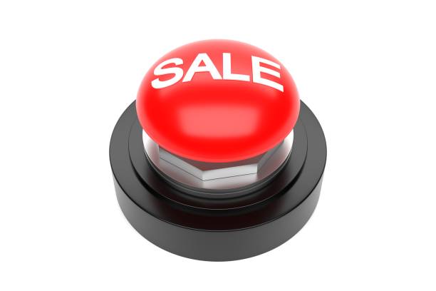 istock Big red push button with the word sale 1816460582