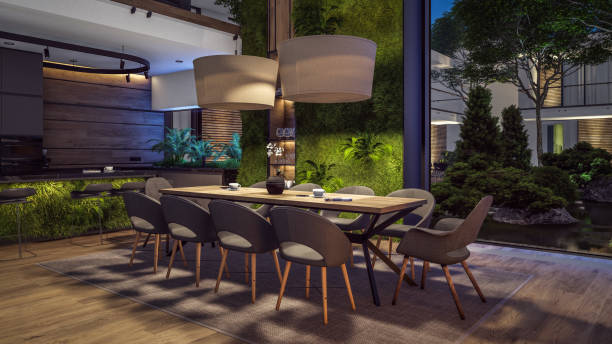 istock 3d rendering of expensive cozy interior with green walls in night 1816463260