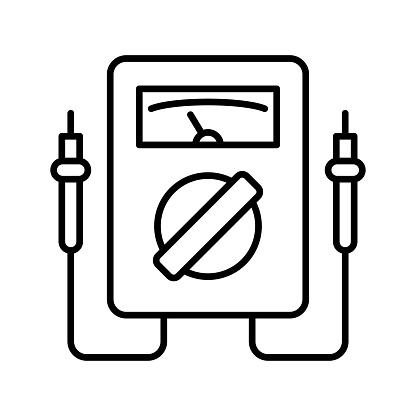 Voltmeter icon. Electronic tester Vector Illustration