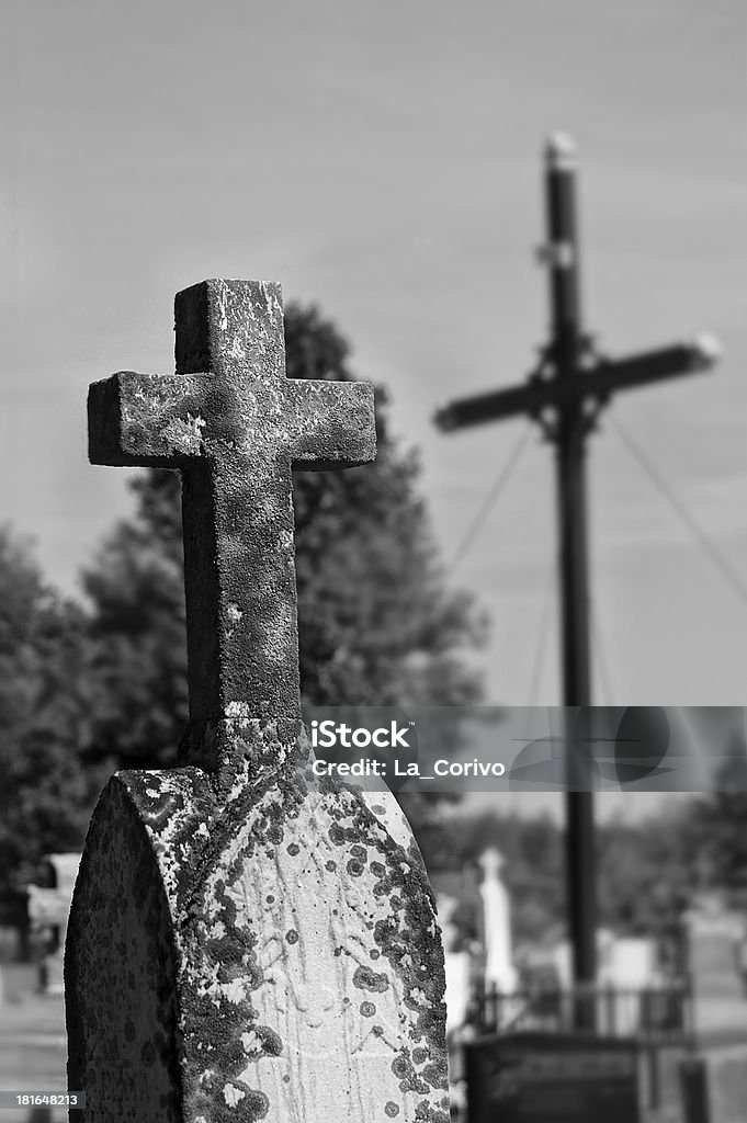 Tombstone Cross, Friedhof Hintergrund - Lizenzfrei Abgestorbene Pflanze Stock-Foto