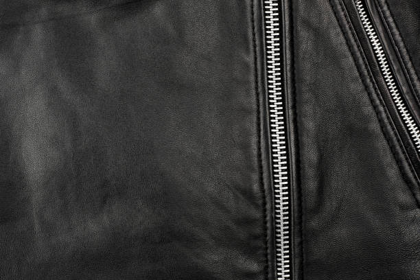 istock black leather punk jacket textured. biker jacket. Leather fabric texture 1816495787
