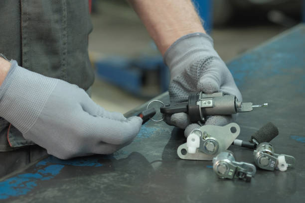 istock An auto mechanic monitors new spare parts before replacement. 1816518045