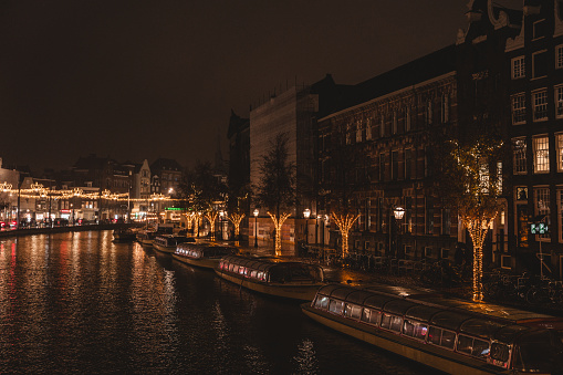 amsterdam lights at night