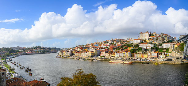 Porto is built on steep hills that rise from the northern bank of the river. The historic center of Porto, known as the Ribeira district, is a UNESCO World Heritage.