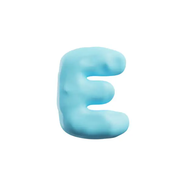 Vector illustration of Letter E of English alphabet plasticine realistic vector illustration isolated.