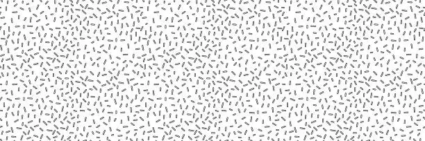 Vector illustration of Small dash monochrome seamless pattern. Scattered organic line element on white background. Vector illustration for textile, wallpaper, decor.