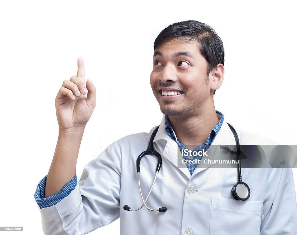 Medicina apontando o dedo para cima - Royalty-free 20-29 Anos Foto de stock