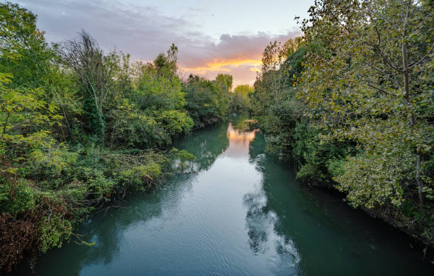 istock Aniene river seen from Ponte Nomentano at dusk, Rome Italy 1816607203