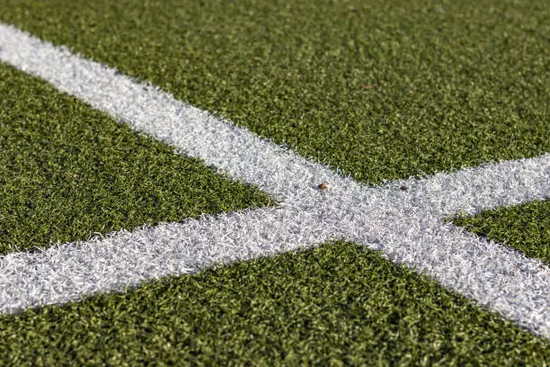 white lines on artificial turf