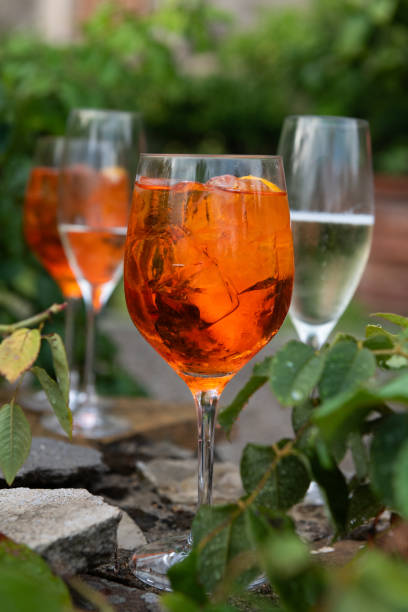 istock Cold, iced summery orange aperitif drink in a wine glass 1816624814