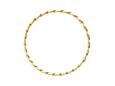 Gold jewelry bracelet isolated on the white background with clipping path