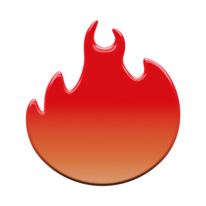 Fire flame 3D icon. Warmth, joy, energy and strength concepts