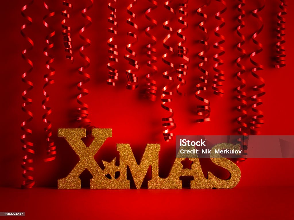 Xmas Lettering Merry Christmas 2024 Red With Golden Star Stock Photo Xmas Lettering Merry Christmas 2024 Red With Golden Star Stock Photo