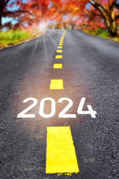 istock New year 2024 on road 1816655503