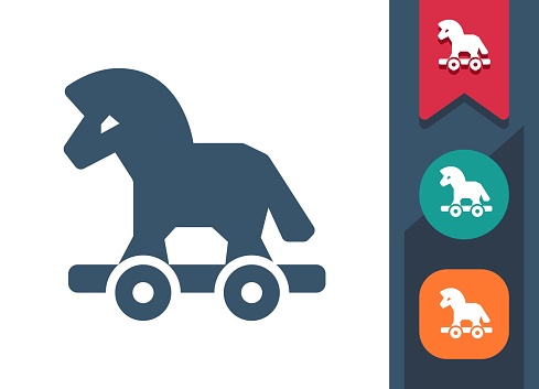 Trojan Horse Icon. Virus, Antivirus, Internet Security. Professional, pixel perfect vector icon.