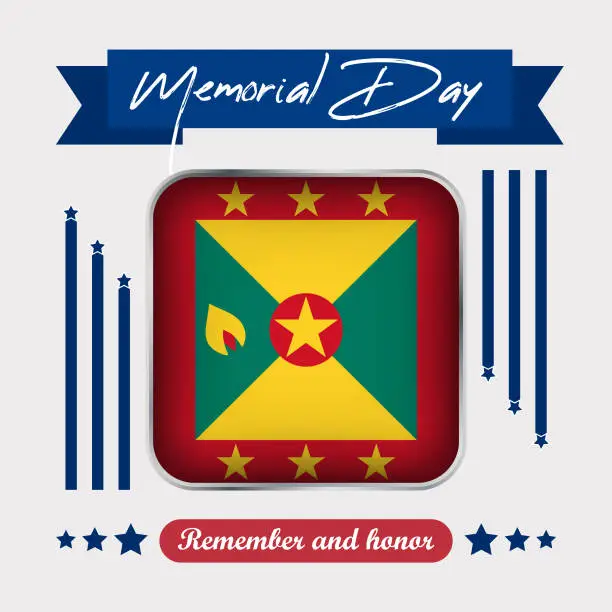 Vector illustration of Grenada Memorial Day Vector Illustration