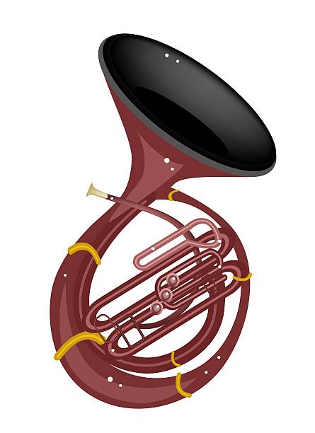 Musical Sousaphone Isolated on White Background vector art illustration