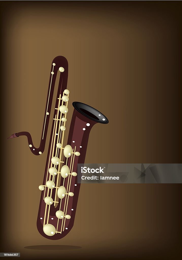 Musical Bass Saxophon auf dunklen braunen Hintergrund - Lizenzfrei Altsaxophon Stock-Illustration