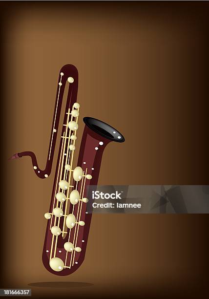 Musical Bass Saxophon Auf Dunklen Braunen Hintergrund Stock Vektor Art und mehr Bilder von Altsaxophon
