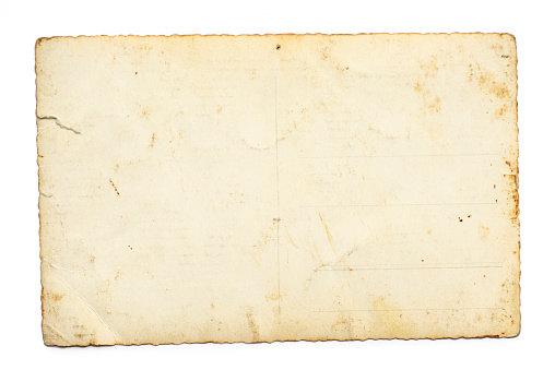 old parchment paper sheet vintage aged or texture isolated on white background.