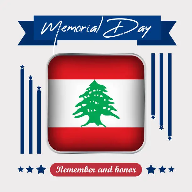 Vector illustration of Lebanon Memorial Day Vector Illustration