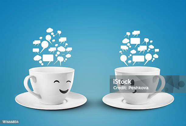 Two Happy Cup Stock Photo - Download Image Now - Ceramics, Close-up, Coffee - Drink