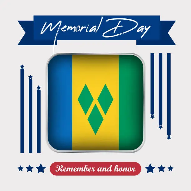 Vector illustration of Saint Vincent and the Grenadines Memorial Day Vector Illustration