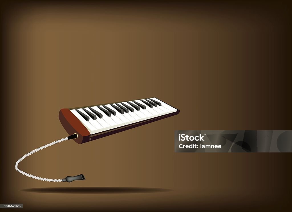 Musical Melodica sobre fondo marrón oscuro - Ilustración de stock de Acorde libre de derechos