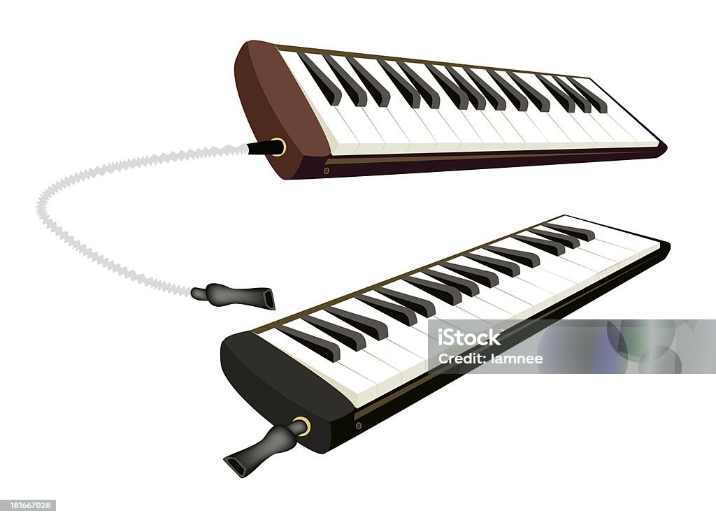 Due Melodica musicale isolato su sfondo bianco - Illustrazione stock royalty-free di Melodica