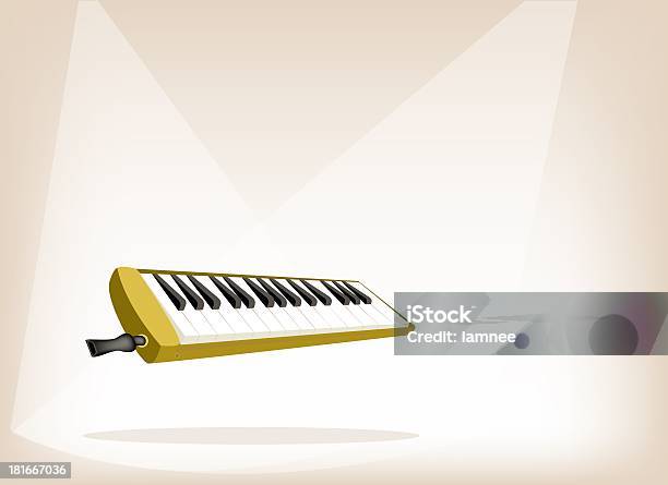 Melodica Musicale Su Sfondo Marrone Fase - Immagini vettoriali stock e altre immagini di Accordo - Accordo, Armonica a bocca, Artista