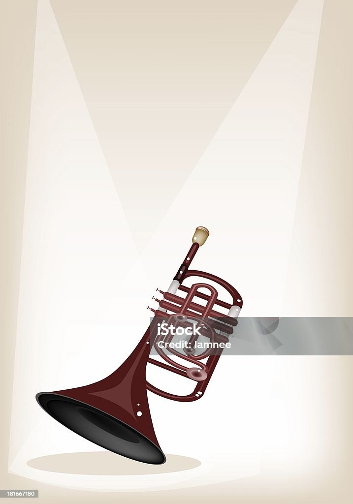 Cornetta musicale su sfondo marrone fase - Illustrazione stock royalty-free di Attrezzatura
