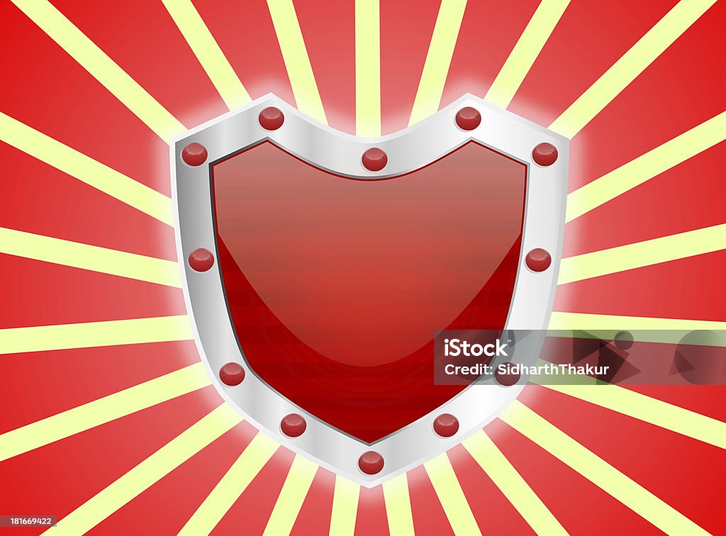 Gem Studded czerwony Shield - Zbiór ilustracji royalty-free (Abstrakcja)