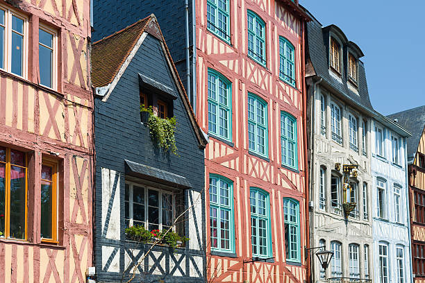 Old houses in Rouen in a summer day