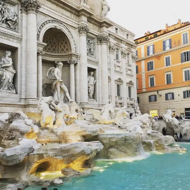 The Trevi Fountain in Rome, Italy.