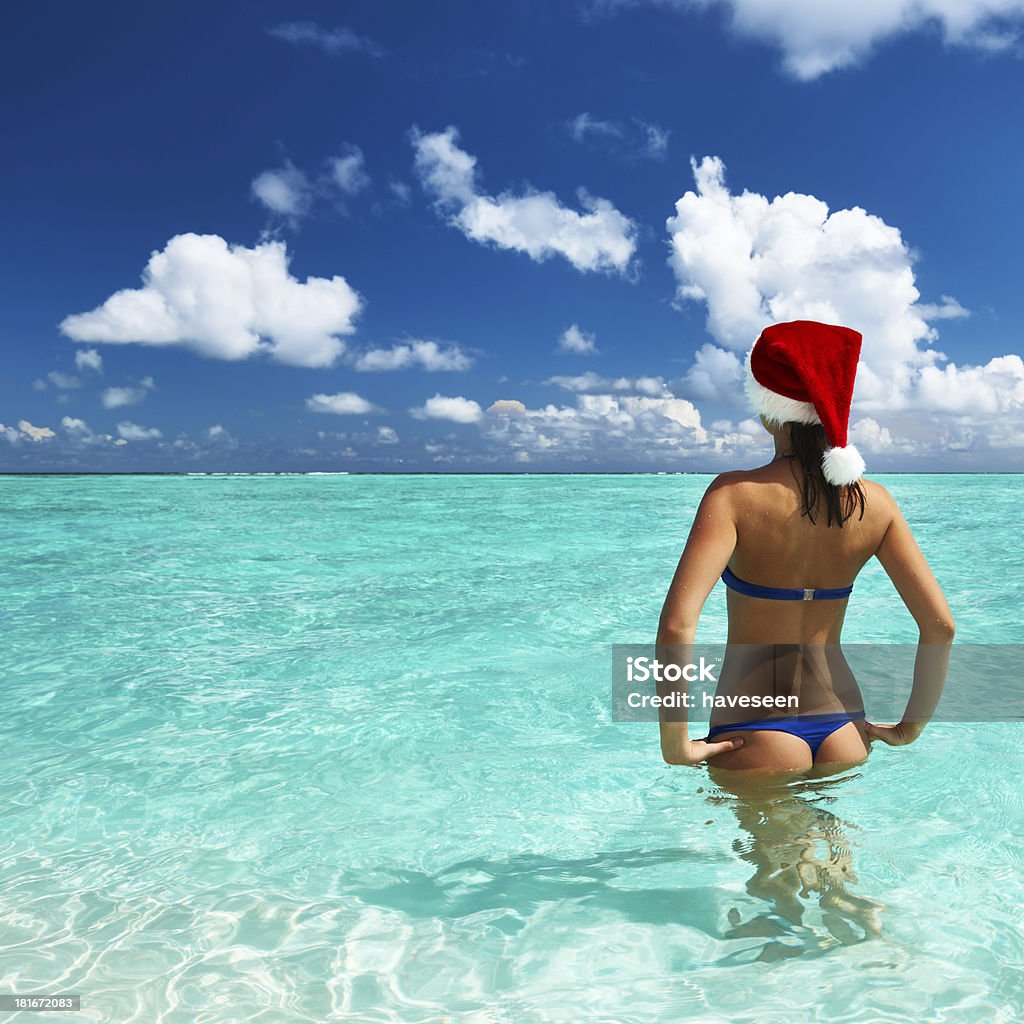 여자 산따 왜고너의 모자, 해변 - 로열티 프리 가냘픈 스톡 사진