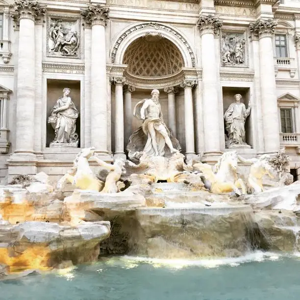 The Trevi Fountain in Rome, Italy.